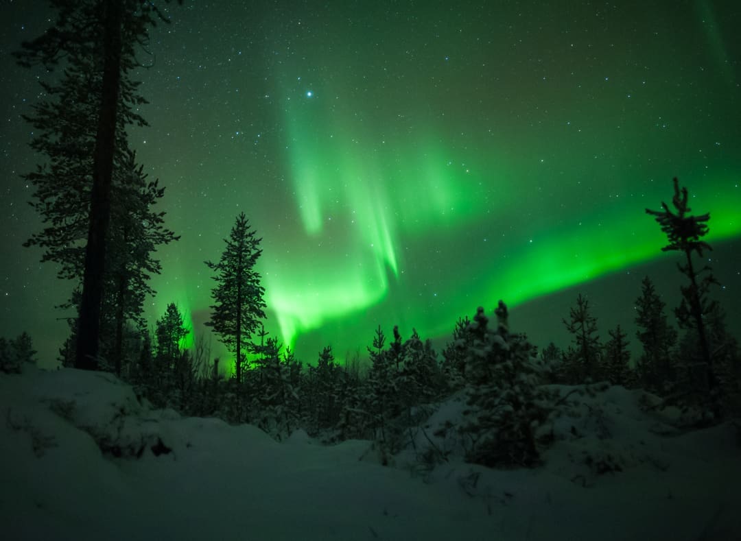 Aurora boreale in Lapponia
